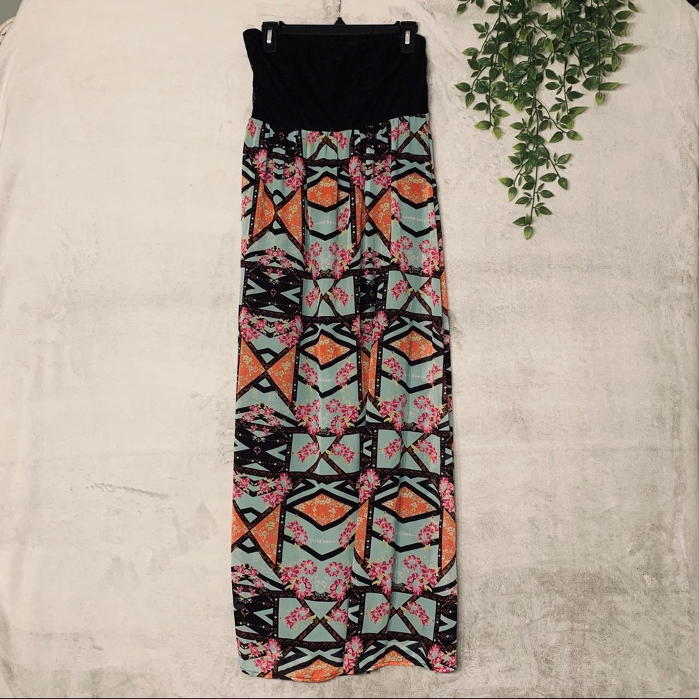 Xhilaration | Strapless Maxi Tribal Dress